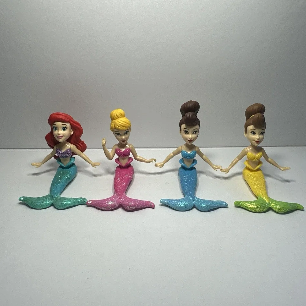 Disney Princess The Little Mermaid Ariel Sisters Polly Pocket Doll Lot Of 4